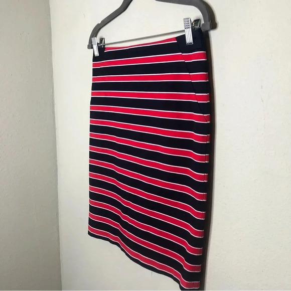 The Limited Navy, Red and White Striped Pencil Skirt Size 4 - Picture 2 of 4
